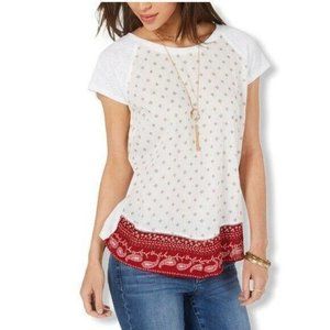 Style & Co Paisley Print Blouse Short Sleeve Top